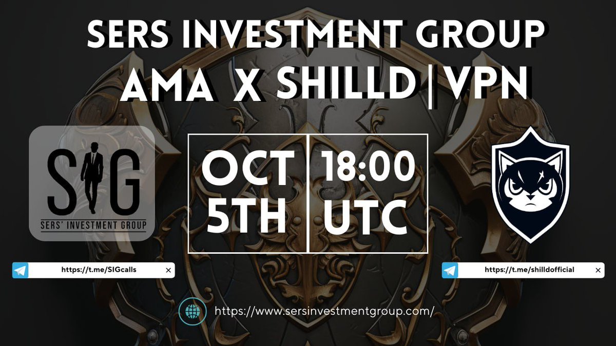 Hey all, as we get ready getting ready to release our main token utility tonight, we'll be holding an AMA in a private group tonight which will be recorded and shared  after.

Time to 🚀

$SHILLD