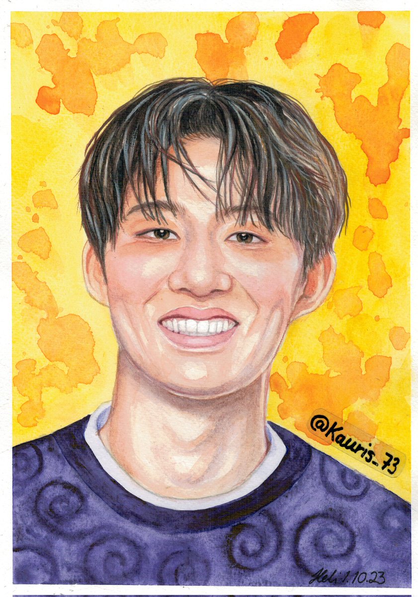 Kauris73's tweet photo. I am going to his concert today in Helsinki,  Finland! @BI_131official
#kimhanbin #hanbin #hanbinfanart #kimhanbinfanart #fanart #BI #bifanart #watercolorportrait https://t.co/UJn93ArElJ
