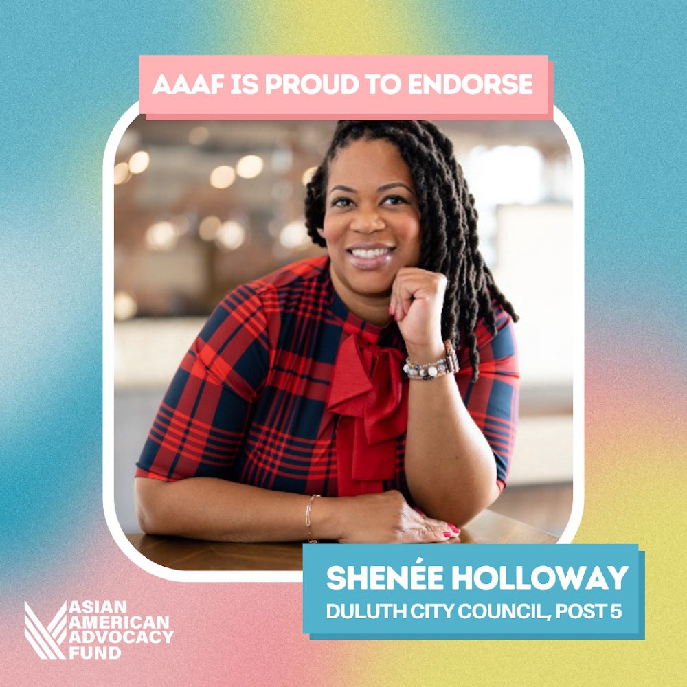 I’m excited and proud to receive the endorsement of the Asian American Advocacy Fund! 

The AAAF is a grassroots organization dedicated to building a politically-conscious, engaged, and progressive Asian American base in GA. 

 THANK YOU AGAIN to the <a href="/AsianAAF/">Asian American Advocacy Fund</a> for their support!