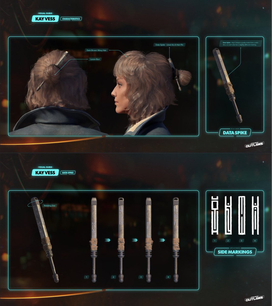 AbstractJedii's tweet image. I don’t know why I find it so cool that Kay’s hair pin is a data spike. So convenient and cool 😂 #StarWarsOutlaws