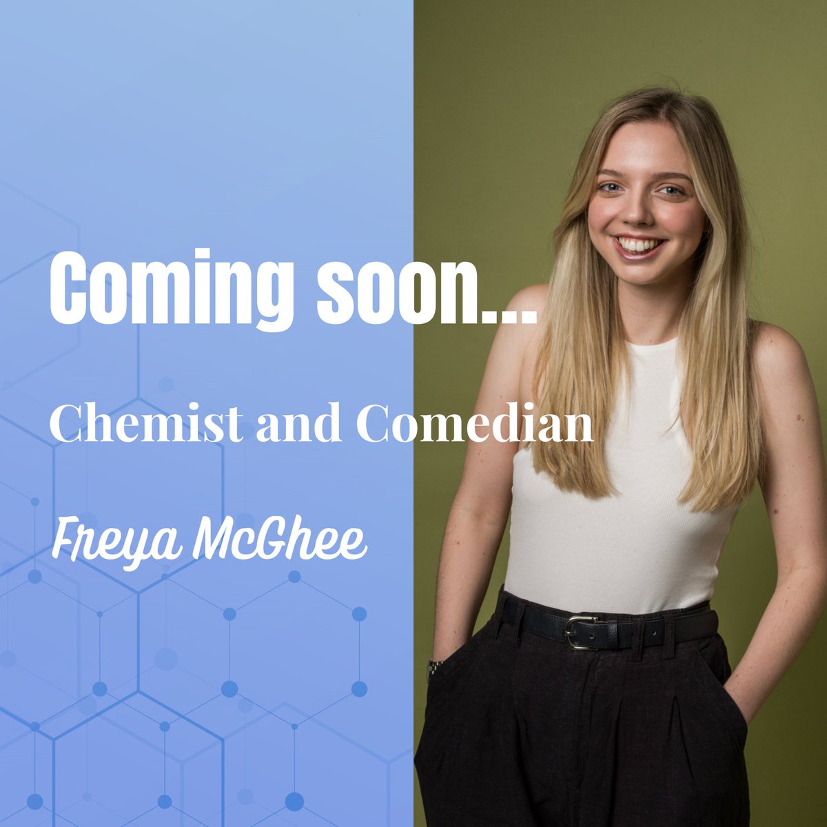 ThePeriodicPod's tweet photo. What a great time we had chatting with Freya McGhee, #chemistry graduate turned #comedian, last week! 

Look out for the episode dropping this Friday @ https://t.co/1Qh9cmlvir https://t.co/koOdMfvJFZ