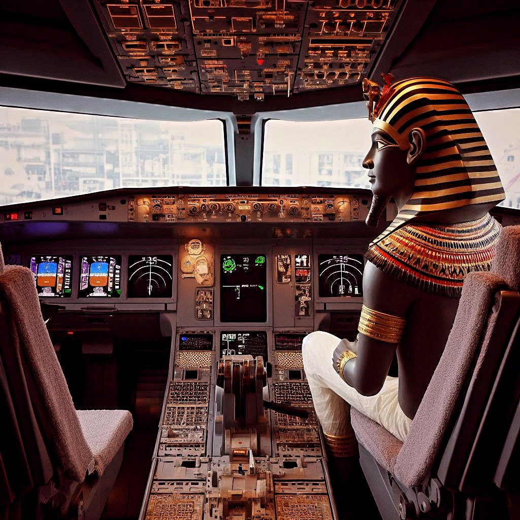 joaobi's tweet photo. Just asked Bing Image Creator powered by Dall-W 3 to generate an image combining some of my passions :) #artificalintelligence #egyptology #aviation https://t.co/ZPpuNv081J