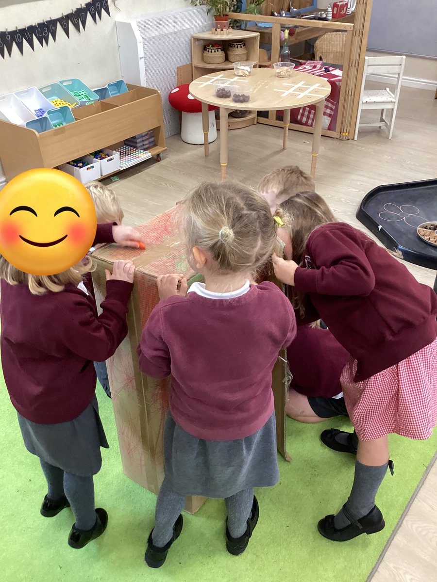 JORPS_1's tweet photo. A delivery for the EYFS teachers has led to the making of a superb rocket 🚀and a trip to space! We have visited the moon 🌔Saturn 🪐and seen shining stars along the way. 🌟Wonderful, child-led, imaginative play. #magical #JOREYFS https://t.co/m9H4ZIRTtl
