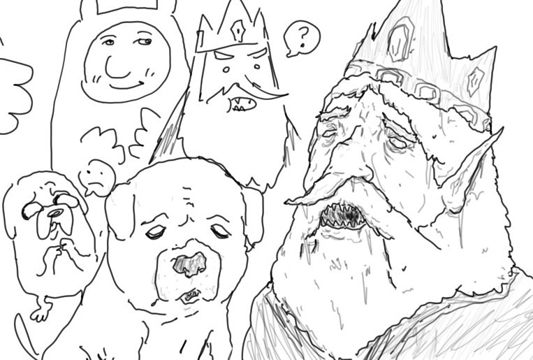 Small Ice King and Jake dog