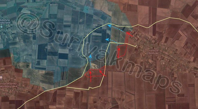 YourmediaAgency's tweet image. #ukraine #robotyne #verbove RussArmee startet Angriffe auf Ukras in der GrauZone/Niemandsland nordöstlich von Verbove und macht dabei kleine Fortschritte (RobertoStocchino). Ansonsten nur das übliche Hin und Her.