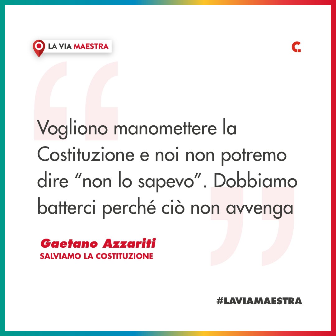 🟥 #LaViaMaestra 🟥 "Dobbiamo evitare di imboccare la strada sbagliata". Gaetano Azzariti, presidente di Salviamo la Costituzione ▶️ collettiva.it/copertine/ital…