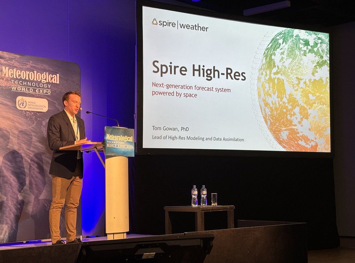 Great talk by <a href="/tommgowan/">Tom Gowan</a> on the high-res forecasting system at <a href="/SpireGlobal/">Spire</a> !