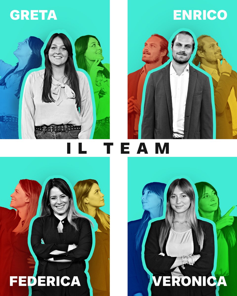 LA REDAZIONE
Federica, Enrico, Veronica e Greta sono i quattro redattori che tengono insieme i pezzi della nostra #uptv, pensando, scrivendo e montando ogni format in onda.
Quattro teste che ci ricordano quanto bello e importante sia sperimentare e #crescere professionalmente.