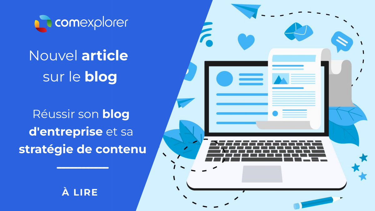 [ARTICLE BLOG] - Comment réussir son #blog d'entreprise et sa #stratégie de #contenu ? 🙄
Découvrez dans cet article toutes les bonnes pratiques pour créer et optimiser votre blog.
👉 hubs.la/Q024jJXn0
Bonne lecture 😉
#comexplorer