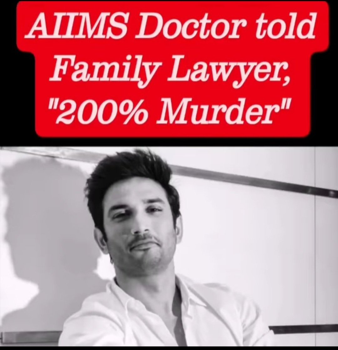 Yasmin2186's tweet image. Most corrupt #SudhirGupta who works 2 help turn murder cases into suicides:

▪︎Batla house
▪︎Aarushi murder
▪︎Azad
▪︎Nithari murder
▪︎Sunanda Pushkar
&amp;amp;nw SSR Case

Y no action been tken agst him 4 disregarding his oath?@DoPTGoI @aiims_newdelhi

SSR Victim Of Conspiracy