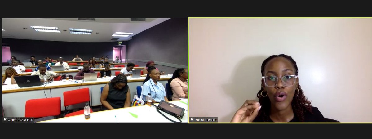 #AHRC2023_RTD Moving on!
<a href="/CHR_HumanRights/">CentreForHumanRights</a> <a href="/UAntwerpen/">UAntwerpen</a>
<a href="/Flanders_SA/">Flanders SA</a>
Now with looking at Foreign Debt and development: effect on Human rights and climate change with
<a href="/tamale_cn/">Nona Tamale</a> 
African Sovereign Debt Justice Network (AfSDJN)