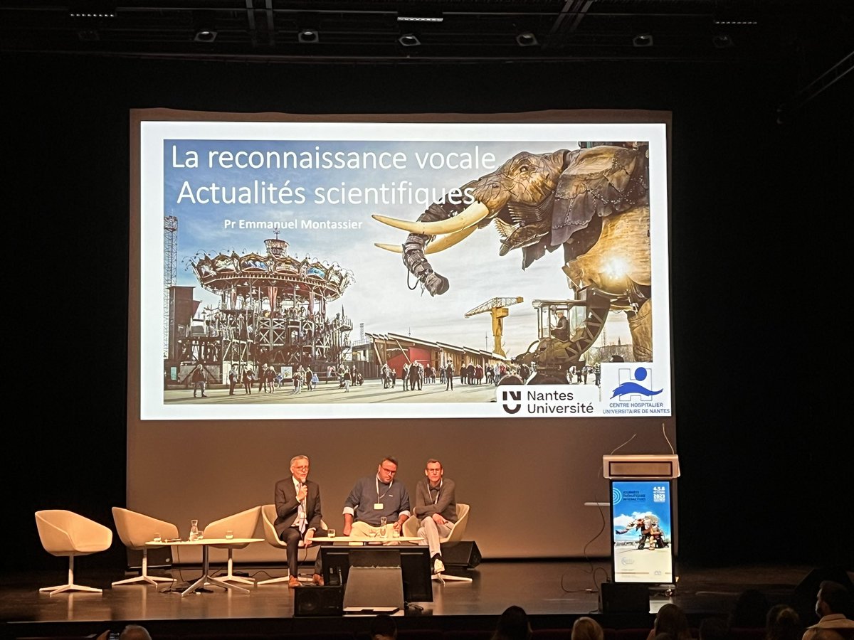 Symposium sur la reconnaissance vocale : Actualités scientifiques par le Pr Emmanuel Montassier, Utilisation aujourd’hui et demain par le Dr Nicolas Goffinet !! #jti #nantes2023 #sfmu #cmupl #villedenantes #chunantes #medecinedurgence #symposium @NuanceInc