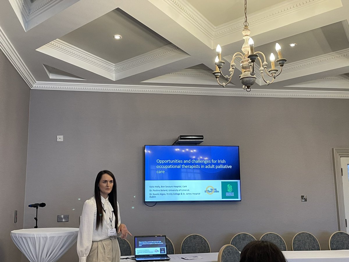 'Exploring the Opportunities and Challenges for Irish Occupational Therapists in Adult Palliative Care. 🌟 insightful presentation at #AOTI2023! 🏥