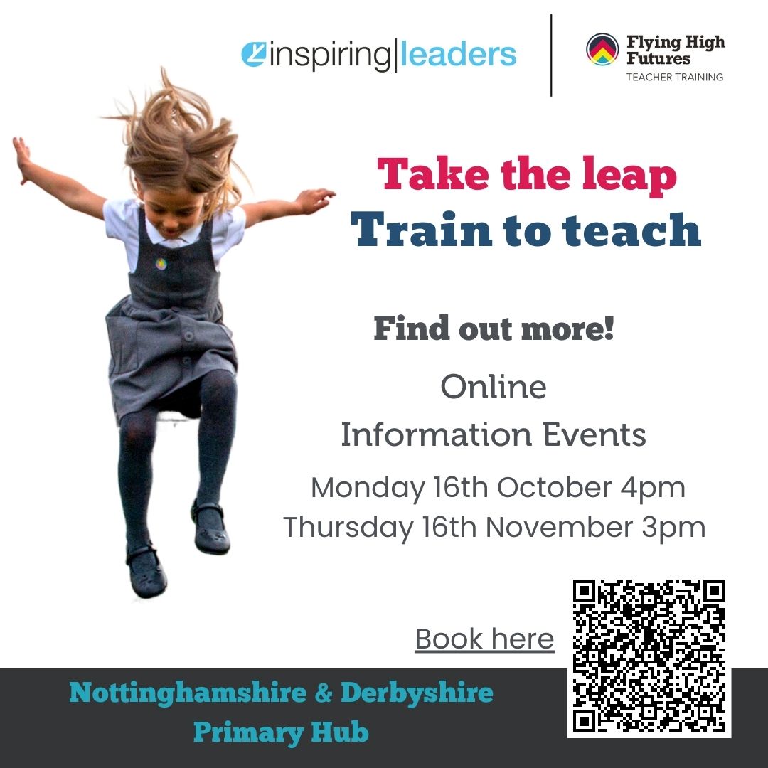 Find out more about our outstanding teacher training programme with the Notts &amp; Derby Primary Hub <a href="/ILSCITT/">Inspiring Leaders Teacher Training</a> at one of our online information sessions.
 
👉Book here: 
shorturl.at/AEIN3

#traintoteach
#teachertraining