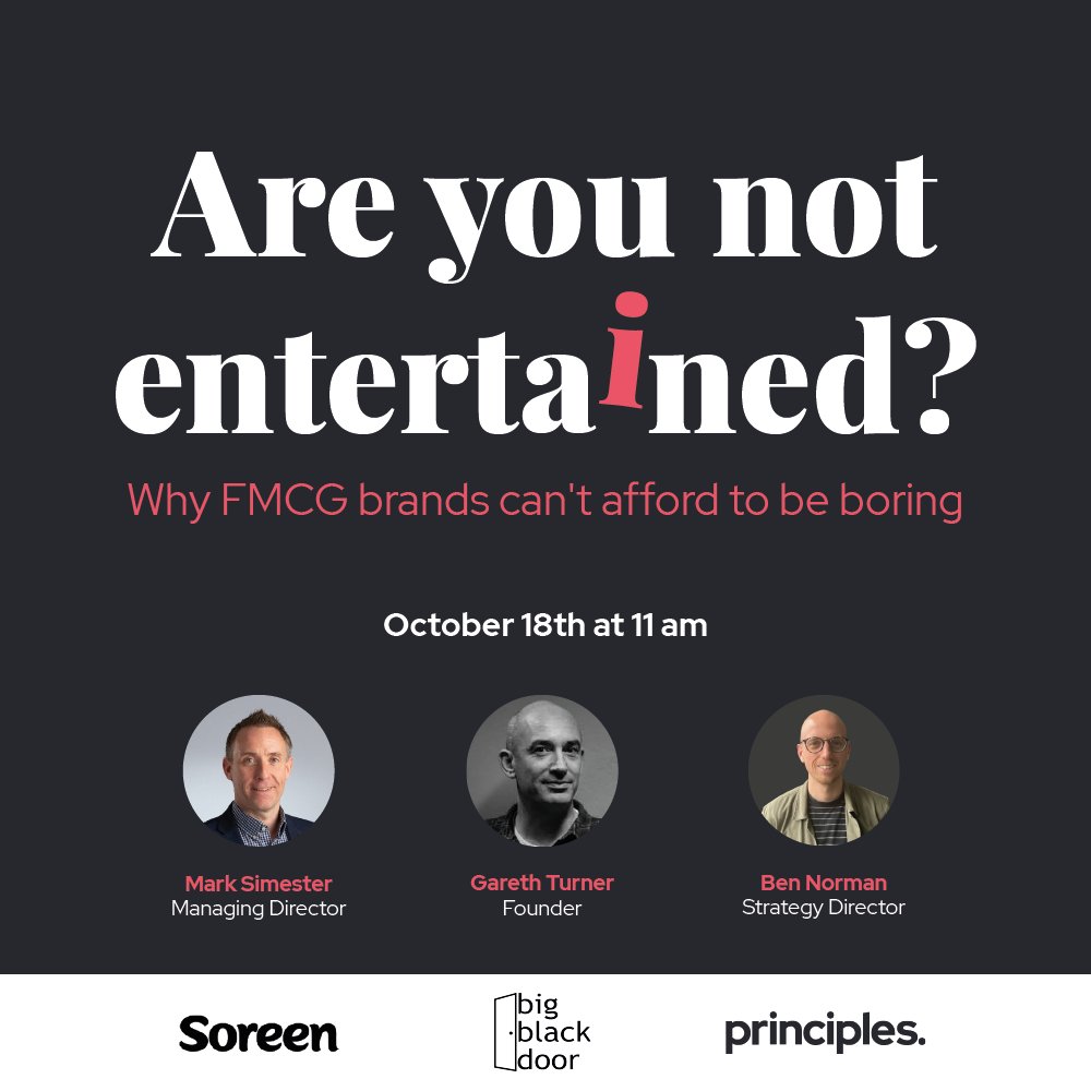 Favourability towards advertising has reached its all-time low. And campaign effectiveness has fallen with it

FMCG brands can’t afford to be boring anymore 🥱

Join our next webinar on 18th October, where we dig deep into the business of entertainment 👉 loom.ly/koWxh2E