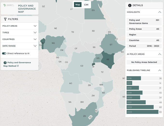 The @ai_observatory has recently launched the AI Policy & Governance Map. This is an ever evolving body of work that will continue to capture work from AI policymakers, academics and researchers from across the continent. Learn more about this work: buff.ly/46BrYYz