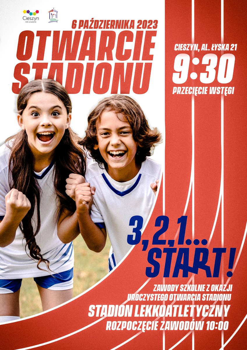 Jutro (6 października 2023 r.) odbędzie się oficjalne otwarcie zmodernizowanego Stadionu Miejskiego w Cieszynie przy al. J. Łyska 21. Przecięcie wstęgi o godz. 09:30. ZAPRASZAMY! #Cieszyn #Śląskie