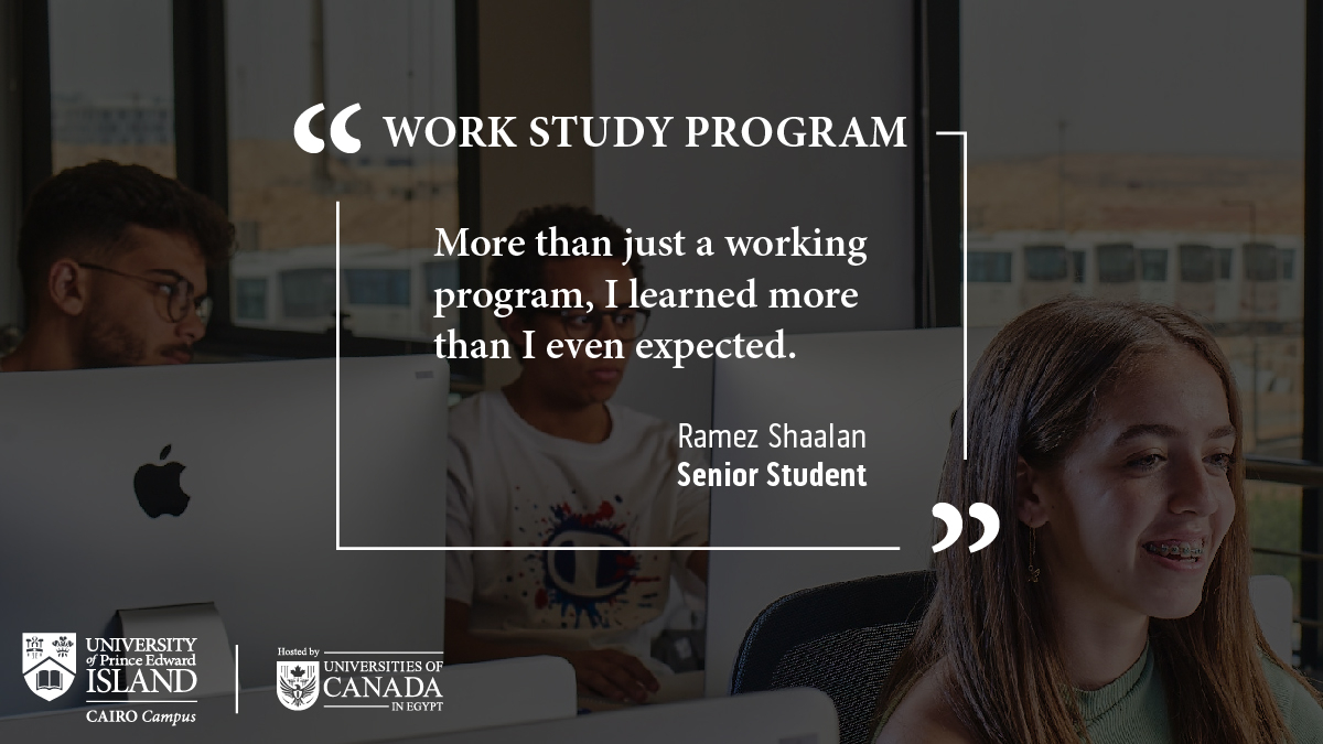 Our Work-Study Program is one of the best ways to gain work experience while being an undergraduate.
Don't believe us? Hear it straight from our talented student interns!
Make sure to apply by Wednesday, October 11th: uofcanadaapi.icareerhub.com

#UofCanada | #UPEICairoCampus