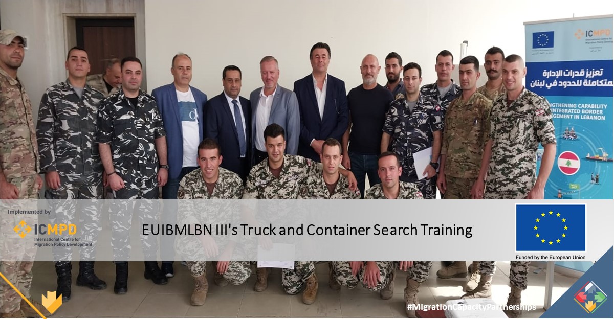 #EUIBMLBN3 project led training on truck &amp;container searches. 15 participants from LAF, ISF, GS &amp; LCA explored importance of #communication with truck drivers, detecting concealed contraband in trucks &amp; comprehending the security risks of border controls
<a href="/LebarmyOfficial/">الجيش اللبناني</a> <a href="/DGSGLB/">الأمن العام اللبناني</a>