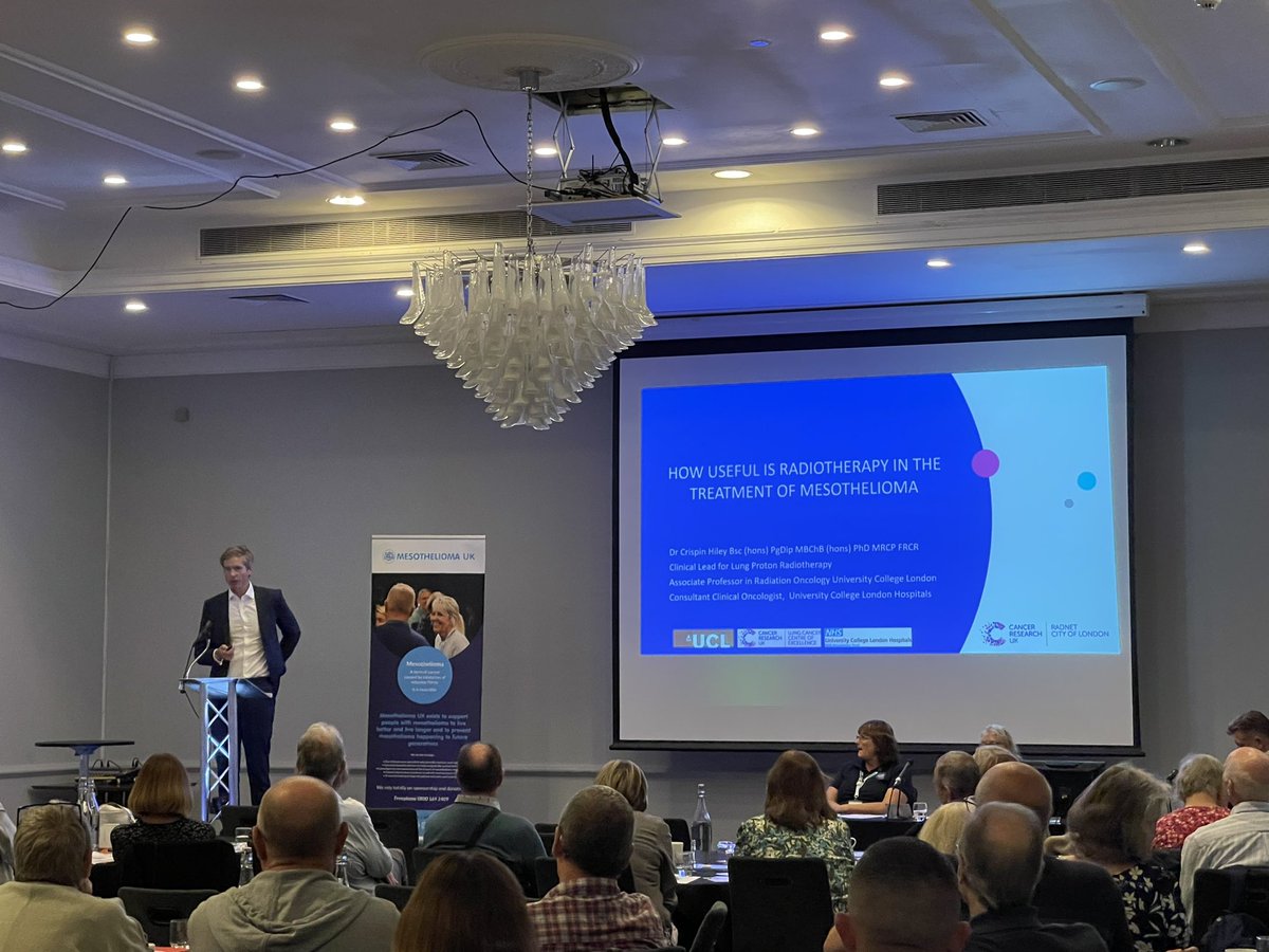 Important presentation from <a href="/crispinhiley/">Crispin Hiley</a> discussing the role of radiotherapy in #mesothelioma <a href="/Mesouk/">Mesothelioma UK</a> Patient &amp; Carer Day