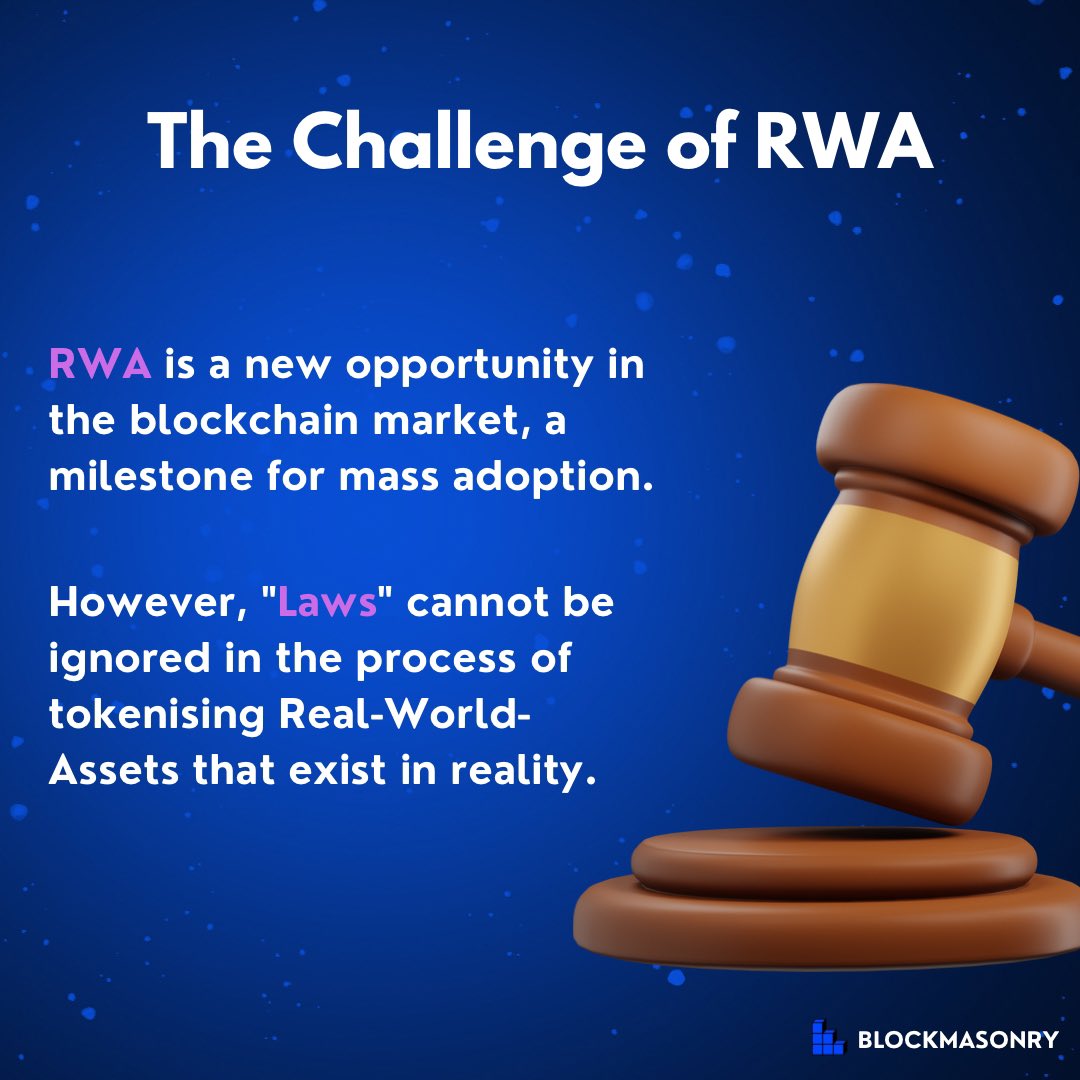 BlockmasonryAC's tweet photo. #RWA stands for Real World Asset, which means digitizing and managing real-world assets by combining them with #blockchain technology. This is an intriguing concept that greatly aids in innovating and operating financial systems more efficiently. #blockmasonry https://t.co/Ksx4rNrdmH