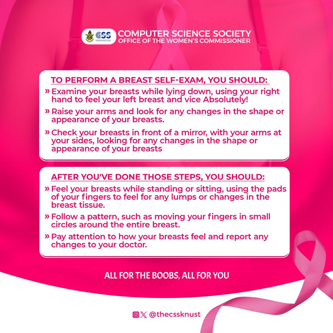 Ladies, take a moment for breast self-examination lying down. Feel each breast with care and report any changes to your doctor. Most changes aren't cancer, but early detection is crucial. 

All for the Boobs, All for you!

#BreastHealth #BreastCancerAwareness #SelfExamination