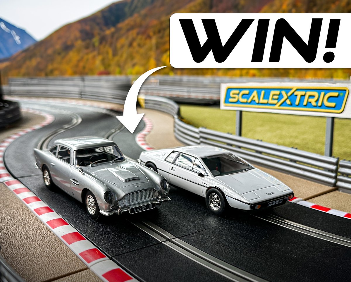 🏆 WIN a Scalextric Aston Martin DB5 & Lotus Esprit! To celebrate #JamesBondDay we are giving away this fantastic pair of Scalextric cars to one lucky winner. All you have to do to enter is 1) Follow @Scalextric 2) Retweet See reply tweet for more info 👇