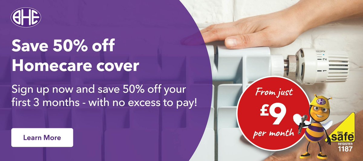 💰 Save 50% on Homecare Boiler Cover for 3 months – no hidden extras!  

BHE Homecare plans give you complete reassurance that your home will stay warm, safe &amp; comfortable all year round, backed by 5* customer service. 

📲 Set up now! buff.ly/3YHFS8L