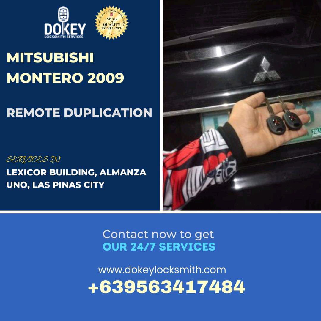 dokeylocksmith's tweet image. Project : Remote Duplication
Brand Model: Mitsubishi Montero 2009 
Location:Lexicor Building, Almanza Uno, Las Pinas City
#remoteduplication #MitsubishiMontero #LasPinasCity
To receive 24/7 quality services, contact us 9563417484