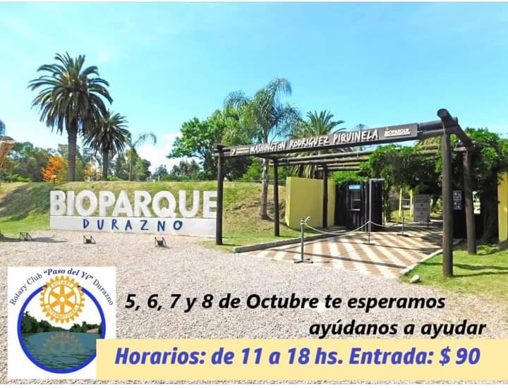 Ayudanos a ayudar!!!
Te esperamos en Bioparque de Durazno
<a href="/IntendenciaD/">Gobierno de Durazno</a> 
<a href="/MundoRotario/">Mundo Rotario</a> 
<a href="/RotaryES/">Rotary en español</a> 
<a href="/RotaryDE/">Rotary International</a>