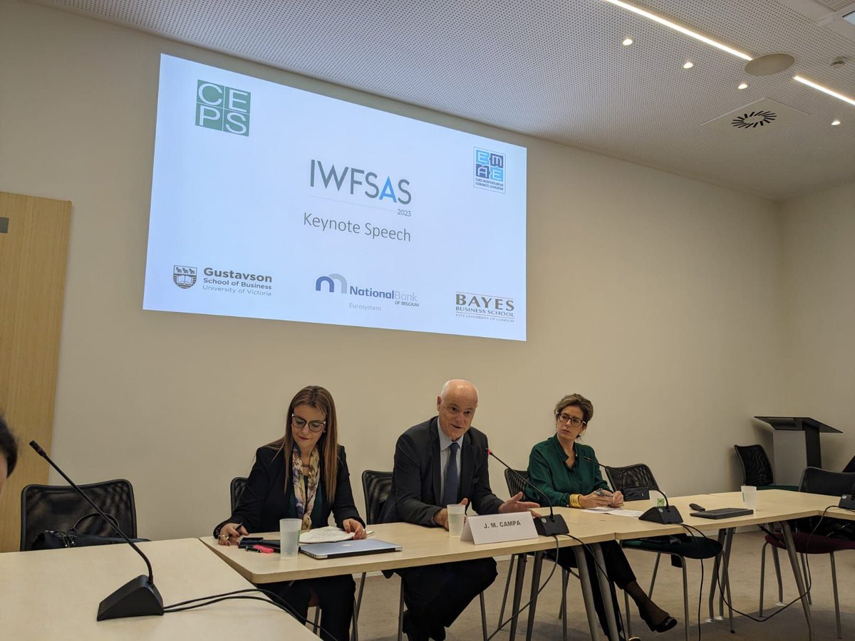 CEPS ThinkTank (@ceps_thinktank) on Twitter photo 🎙️ Honored to host Jose Manuel Campa Chairperson of <a href="/EBA_News/">EU Banking Authority - EBA 🇪🇺</a>, as the keynote speaker at #IWFSAS23 conference on 'Rethinking banking regulation and crisis management during times of recurrent crises 🎙️ Honored to host Jose Manuel Campa Chairperson of <a href="/EBA_News/">EU Banking Authority - EBA 🇪🇺</a>, as the keynote speaker at #IWFSAS23 conference on 'Rethinking banking regulation and crisis management during times of recurrent crises