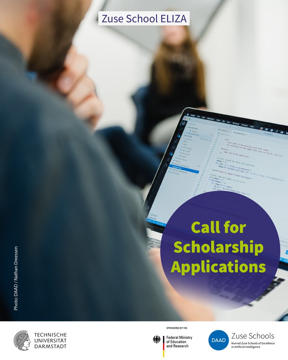 Zuse School ELIZA (@zuseschooleliza) on Twitter photo Applications for our ELIZA M.Sc. program are open! We invite #AI students <a href="/TUDarmstadt/">TU Darmstadt</a> <a href="/CS_TUDarmstadt/">Computer Science, TU Darmstadt</a> with excellent bachelor’s degrees to apply. Closing date: 23 October 2023 👉tu-darmstadt.de/media/research… #AITalents #AIResearch <a href="/DAAD_Germany/">DAAD News</a> @BMBF_Bund Applications for our ELIZA M.Sc. program are open! We invite #AI students <a href="/TUDarmstadt/">TU Darmstadt</a> <a href="/CS_TUDarmstadt/">Computer Science, TU Darmstadt</a> with excellent bachelor’s degrees to apply. Closing date: 23 October 2023 👉tu-darmstadt.de/media/research… #AITalents #AIResearch <a href="/DAAD_Germany/">DAAD News</a> @BMBF_Bund