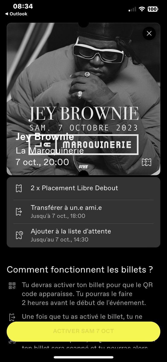 ArthurCury20's tweet photo. Jey brownie x2 samedi soir sur Paris. Je vends 2 places si ça intéresse quelqu’un, je ne peux plus y aller 😒 https://t.co/wQqmXZgCoM