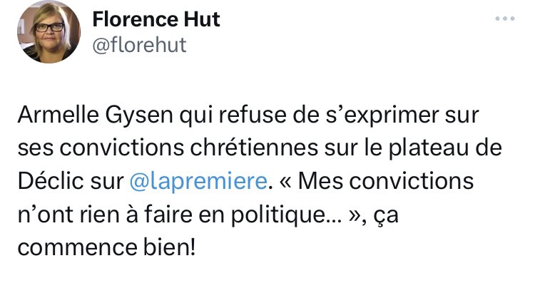 TonPereLaTurlut's tweet image. #Bashing des femmes en politique : à peine recrutée chez @LesEngages_be, Armelle Gysen est sommée par le Dr. Hut de s’expliquer sur ses convictions religieuses personnelles. 

@FloreHut a-t-elle posé les mêmes questions privées à @KhattabiZakia, @RajaeMaouane et @FaridaTahar ?
