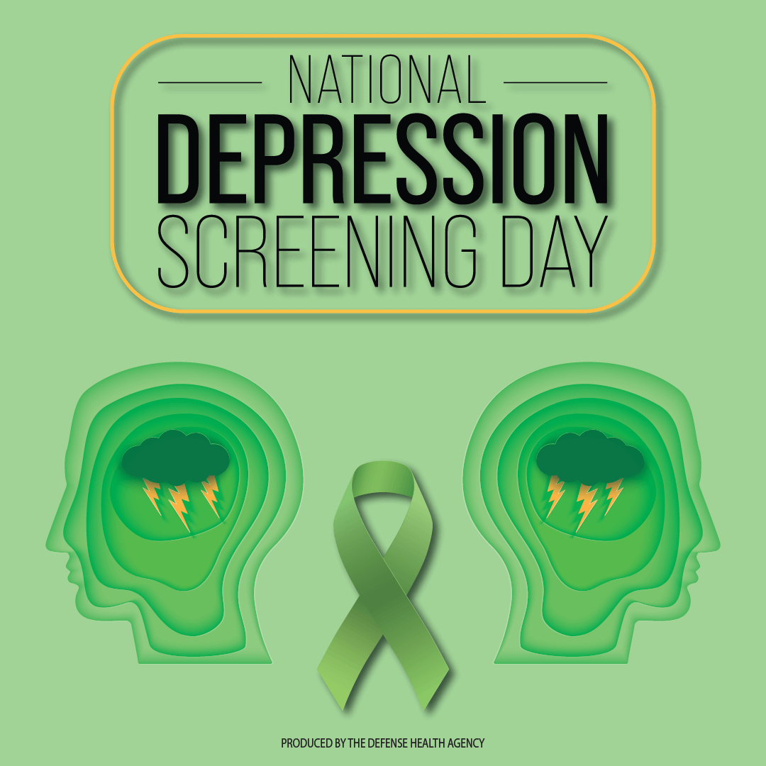 DoD_DHA's tweet photo. Are you unsure if you or a loved one is suffering from depression?  Learn how to get screened through @TRICARE. 

Details at: https://t.co/nJFVlFER0K 

#NationalDepressionScreeningDay | #DefendYourMH https://t.co/jZfRZZ16Pu
