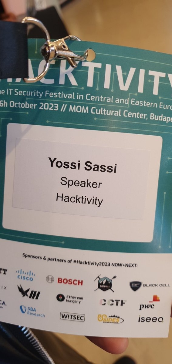 Yossi_Sassi's tweet image. 20th jubilee of #Hacktivity, great to be here! @hacktivityconf