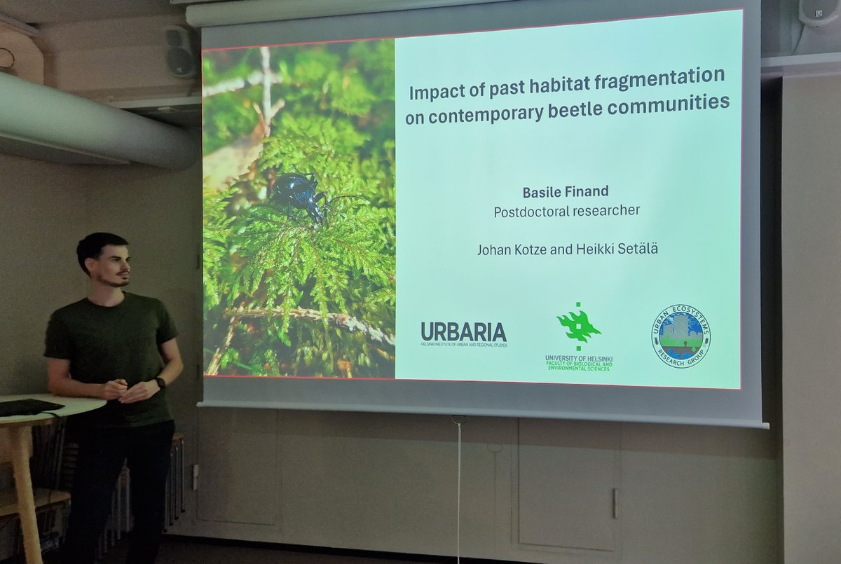 Very interesting @UrbariaHelsinki seminar and discussions from 2 people of our group @anna_olden @BasileFinand about urban ecology 🌼🪲