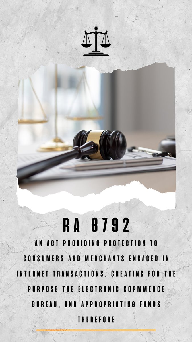 Introducing RA 8792 💭

Crafted in 2020 amidst the peak of the Covid-19 pandemic, it holds particular significance as all transactions were conducted online during that time.

#TingogPartyList 
#SpeakerMartinRomualdez 
#YeddaRomualdez 
#JudeAcidre
#19thCongress