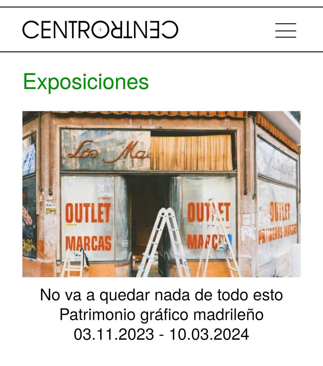 'No va a quedar nada de todo esto' es el título de la exposición que se inaugura en CentroCentro Cibeles en noviembre dedicada a la gráfica comercial.

Trabajo del colectivo Paco Graco que lleva ya unos años rescatando rótulos.