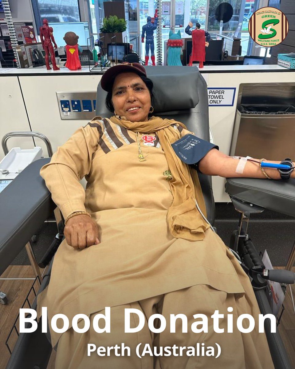 GreenSwelfares's tweet photo. Hats off to Shah Satnam Ji Green 'S' Welfare Force Wing volunteers from Perth, Australia for selflessly donating blood🩸and supporting patients in need. Their acts of kindness resonate across borders, truly making a difference. Let's celebrate their efforts and motivate more to step up!  #BloodDonationHeroes #LifeSavers #DeraSachaSauda