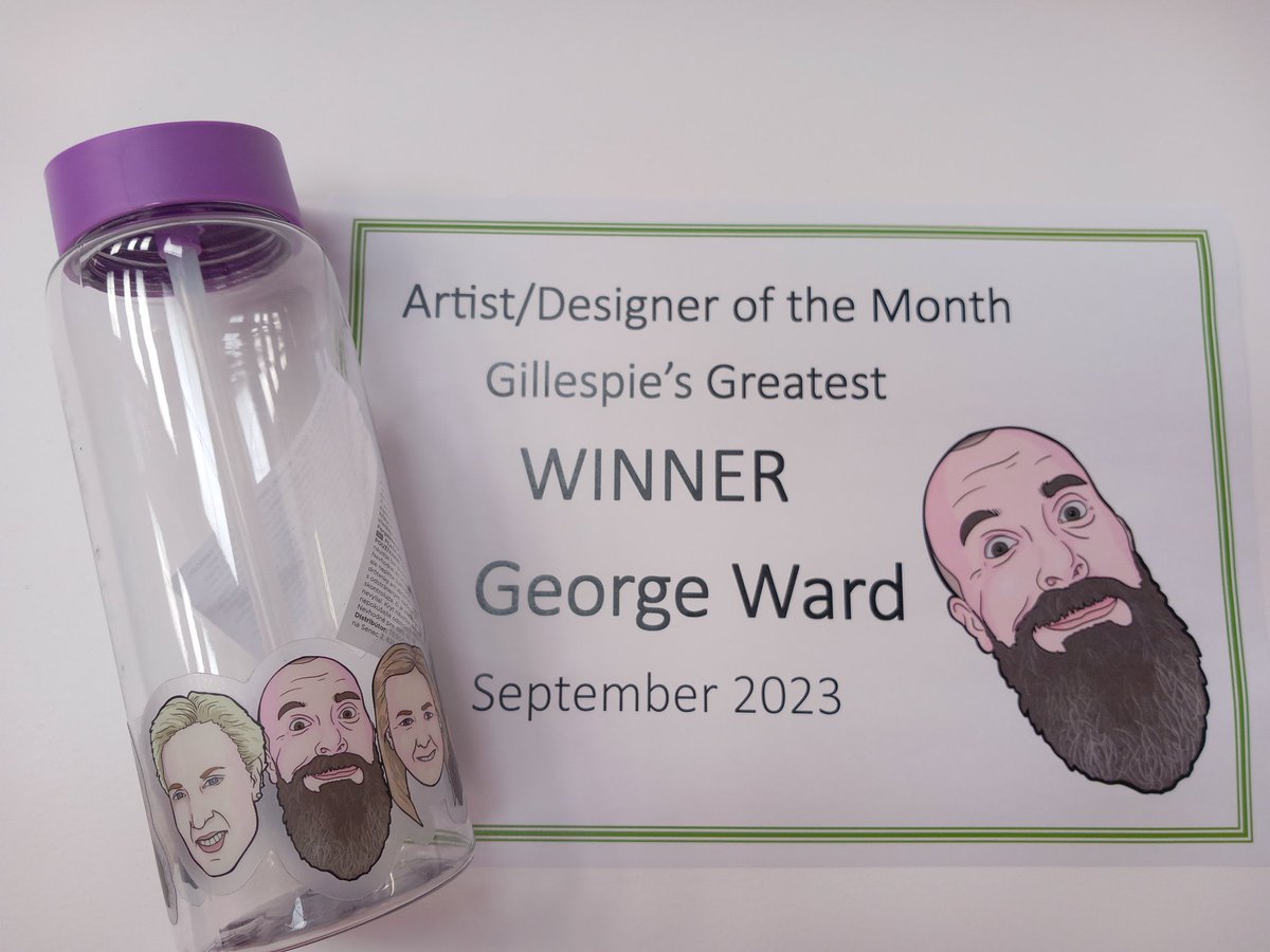 Huge shout to the legendary George Ward for being our first Designer of the month.
Not only does he get a certificate and place on the wall of fame, but he receives a water bottle with all our faces on it!
I know right!
Who’s next?