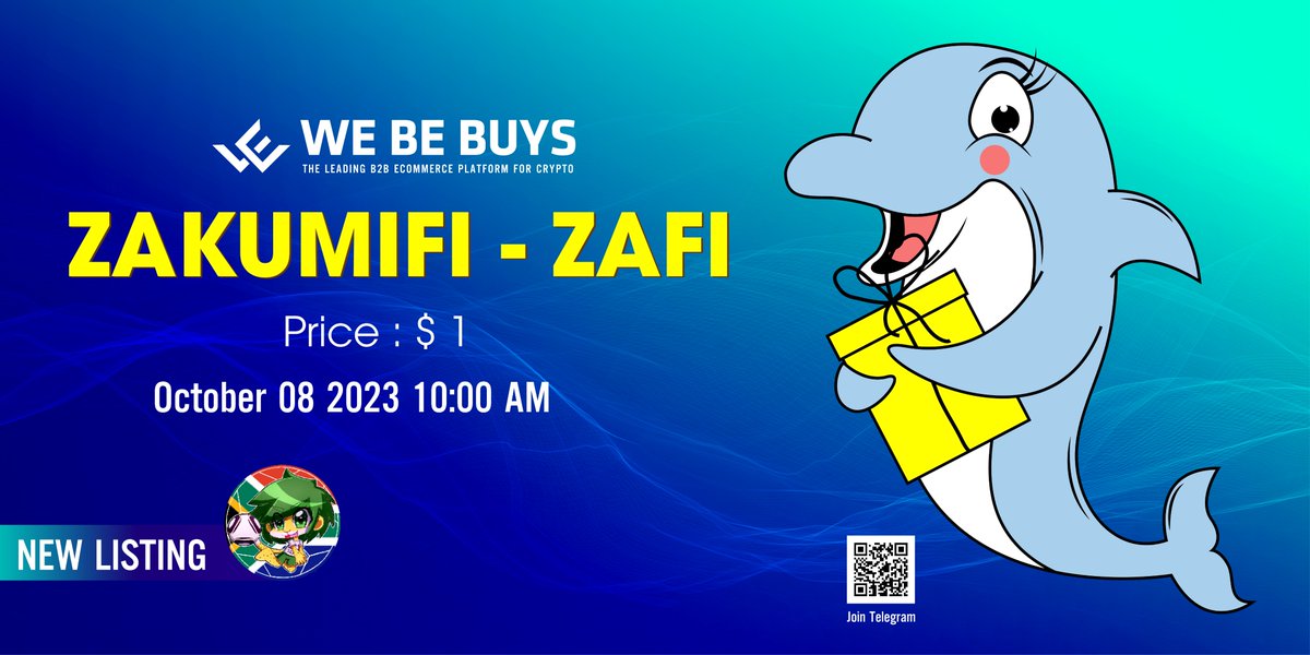 Chúng tôi hoàn tất quá trình kết nối #ZakumiFi - ZAFI  với Webuys trong ứng dụng thanh toán và mua sắm hàng hoá. 
- Time 10:00AM 10/10/2023.
- Giá : $1
- Đặc biệt : Sử dụng ZAFI mua hàng được tặng miễn phí ZAFI GOLD.
Chúc mừng thành viên đã tin tưởng sở hữu ZAFI