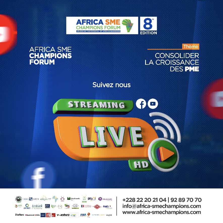 SadateIssifou's tweet photo. Suivez en direct l'ensemble de la 8eme édition de L'AFRICA SME CHAMPIONS FORUM sur notre page Facebook et notre chaîne Youtube et ne manquez aucun temps fort du plus grand rendez-vous des PME.
#ASCF2023 #Economie #Togo https://t.co/FRCqpvMDPo
