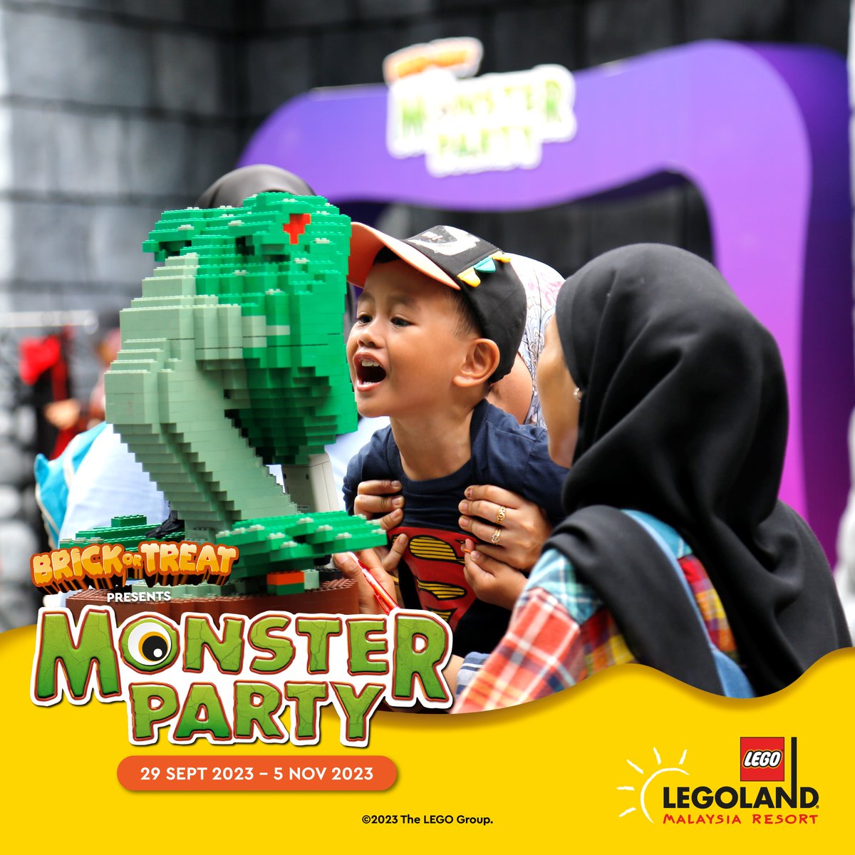 LEGOLAND_MY's tweet image. 👻🎃 Let's join for a brickin' good time at LEGOLAND Malaysia Resort's Halloween Monster Party! 🎉🧟‍♂️ Grab your tickets and come join the monster madness! 🕸️👹 #HalloweenMonsterParty #LLMR 
For Offers &amp;amp; Deals: legoland.com.my/tickets-passes…
Explore the Event: legoland.com.my/explore/shows-…