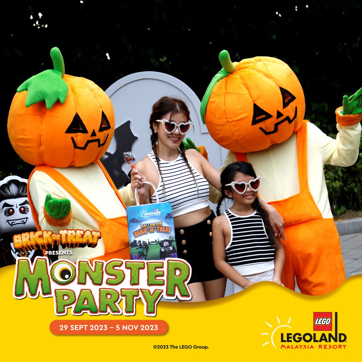 LEGOLAND_MY's tweet image. 👻🎃 Let's join for a brickin' good time at LEGOLAND Malaysia Resort's Halloween Monster Party! 🎉🧟‍♂️ Grab your tickets and come join the monster madness! 🕸️👹 #HalloweenMonsterParty #LLMR 
For Offers &amp;amp; Deals: legoland.com.my/tickets-passes…
Explore the Event: legoland.com.my/explore/shows-…