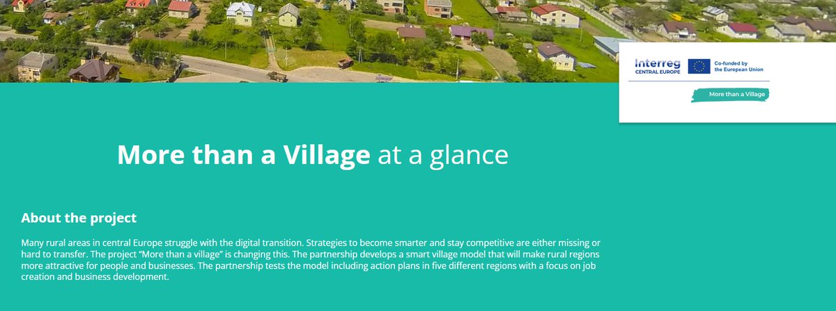 Scopri le attività del progetto #MorethanaVillage finanziato da @InterregCE . In arrivo soluzioni innovative per rendere le aree rurali dell’Europa Centrale più smart.
Partner Italiani: <a href="/CPoliedra/">Consorzio Poliedra</a> 
👉interreg-central.eu/projects/more-…
#cooperationiscentral