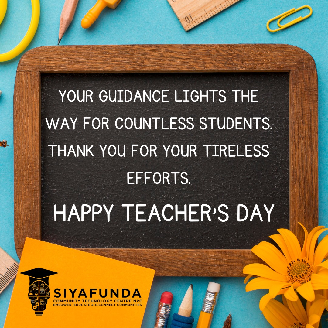 SIYAFUNDA CTC (@siyafunda_ctc) on Twitter photo 💐💐Happy Teacher's Day to all our Super Heroes 🥳🥳
<a href="/smileysiyafunda/">Ahmed Ismael Smiley 🇿🇦</a> <a href="/AfricaCodeWeek/">Africa Code Week</a>
#SiyafundaCTC
#TeacherDay 💐💐Happy Teacher's Day to all our Super Heroes 🥳🥳
<a href="/smileysiyafunda/">Ahmed Ismael Smiley 🇿🇦</a> <a href="/AfricaCodeWeek/">Africa Code Week</a>
#SiyafundaCTC
#TeacherDay