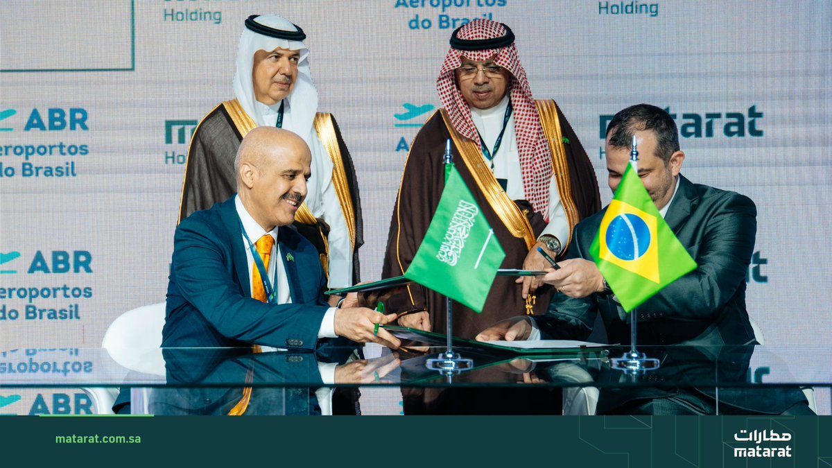 maaalnews_en's tweet photo. #Saudi #MATARAT Holding Signs MoU with #Brazil’s Union of Airports at Saudi-Brazilian #Aviation Conference https://t.co/sdO5vUP2nX https://t.co/JkQv6FoUaH