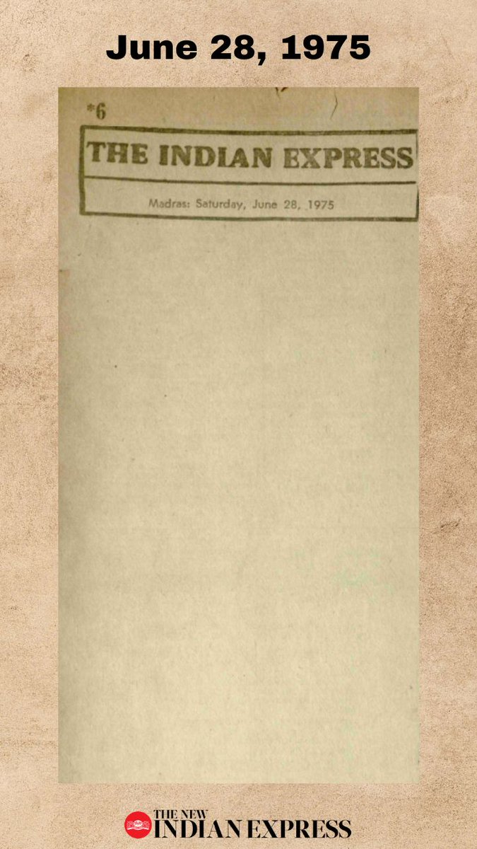 #TNIEArchives | Shri #RamnathGoenka brought out the famous 'Blank Editorial' on June 28, 1975 to protest the imposition of emergency by the #IndiraGandhi government.