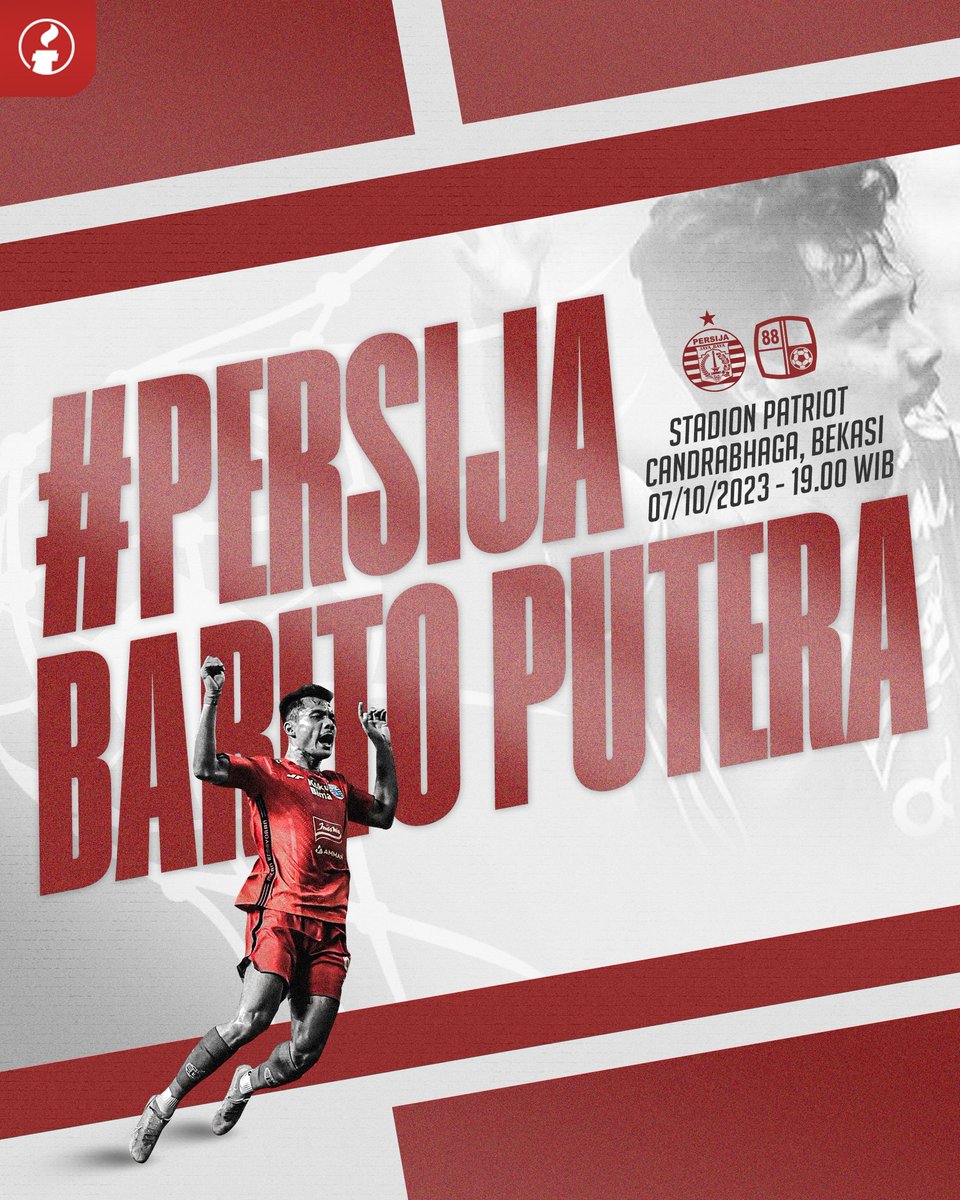 jacatranet's tweet photo. Partai Kandang BRI Liga 1 2023 PEKAN KE-15
PERSIJA π΄ VS βͺ BARITO PUTERA
Sabtu, 07 Oktober 2023
Patriot Candrabhaga, Bekasi.
#jacatranet #persija https://t.co/YDCOaQ8o3H